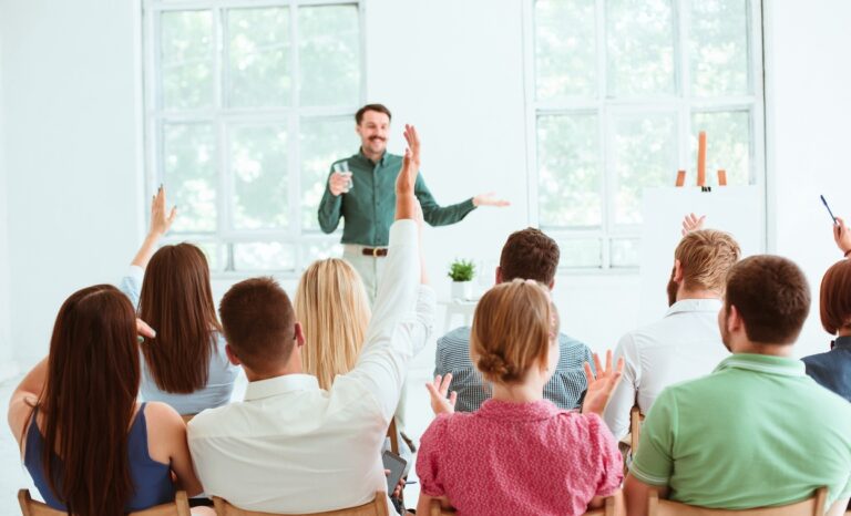 Speaker at Business Meeting in the conference hall